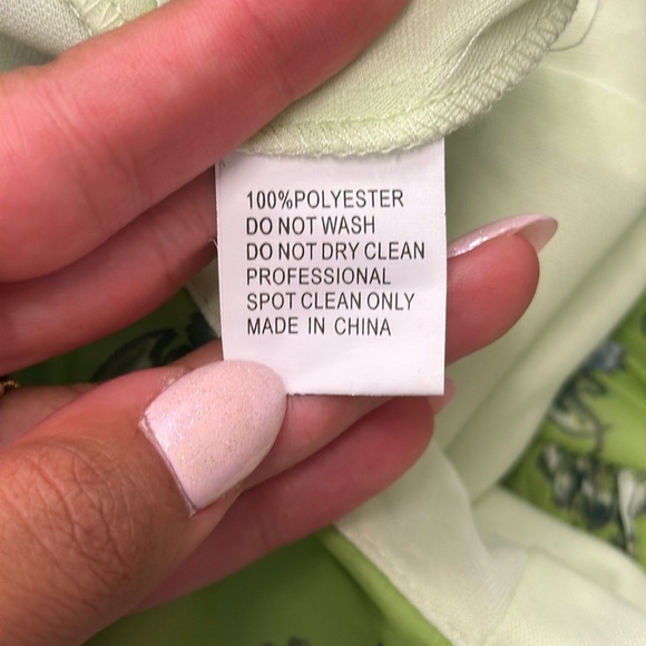 IEENA for Mac Duggal Green Floral Print High-Neck A-Line Midi Dress - Picture 7 of 7